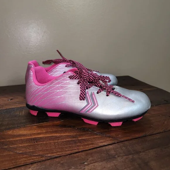 DSG Pink and Silver Soccer Cleats  Girls Size 13 - Picture 2 of 15
